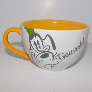 Disney Store Goofy Gawrsh! Large Yellow White Coffee Mug
